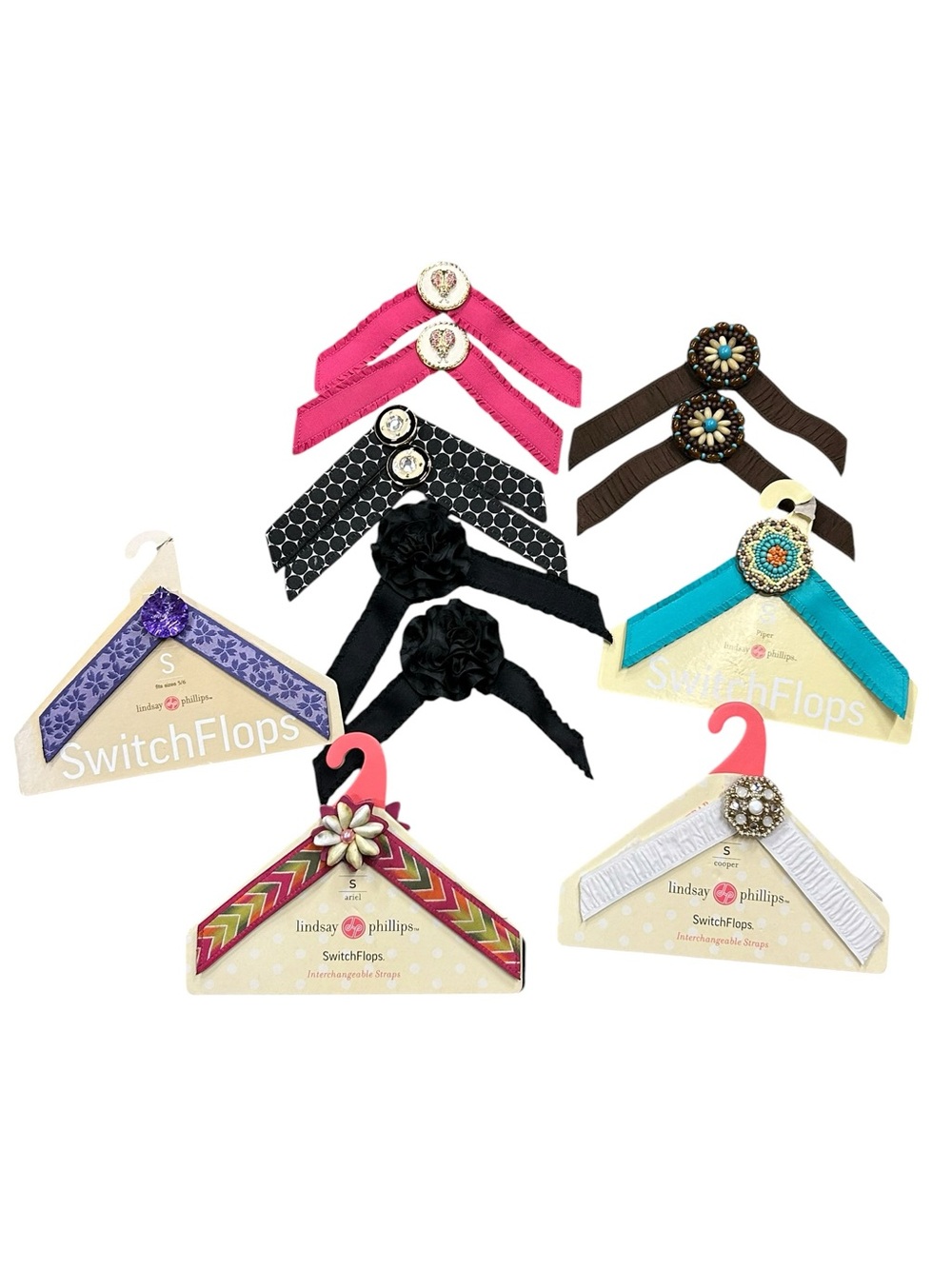 Lindsay Phillips Switchflops Small Straps Accessory for Flip Flops EUC Lot of 8